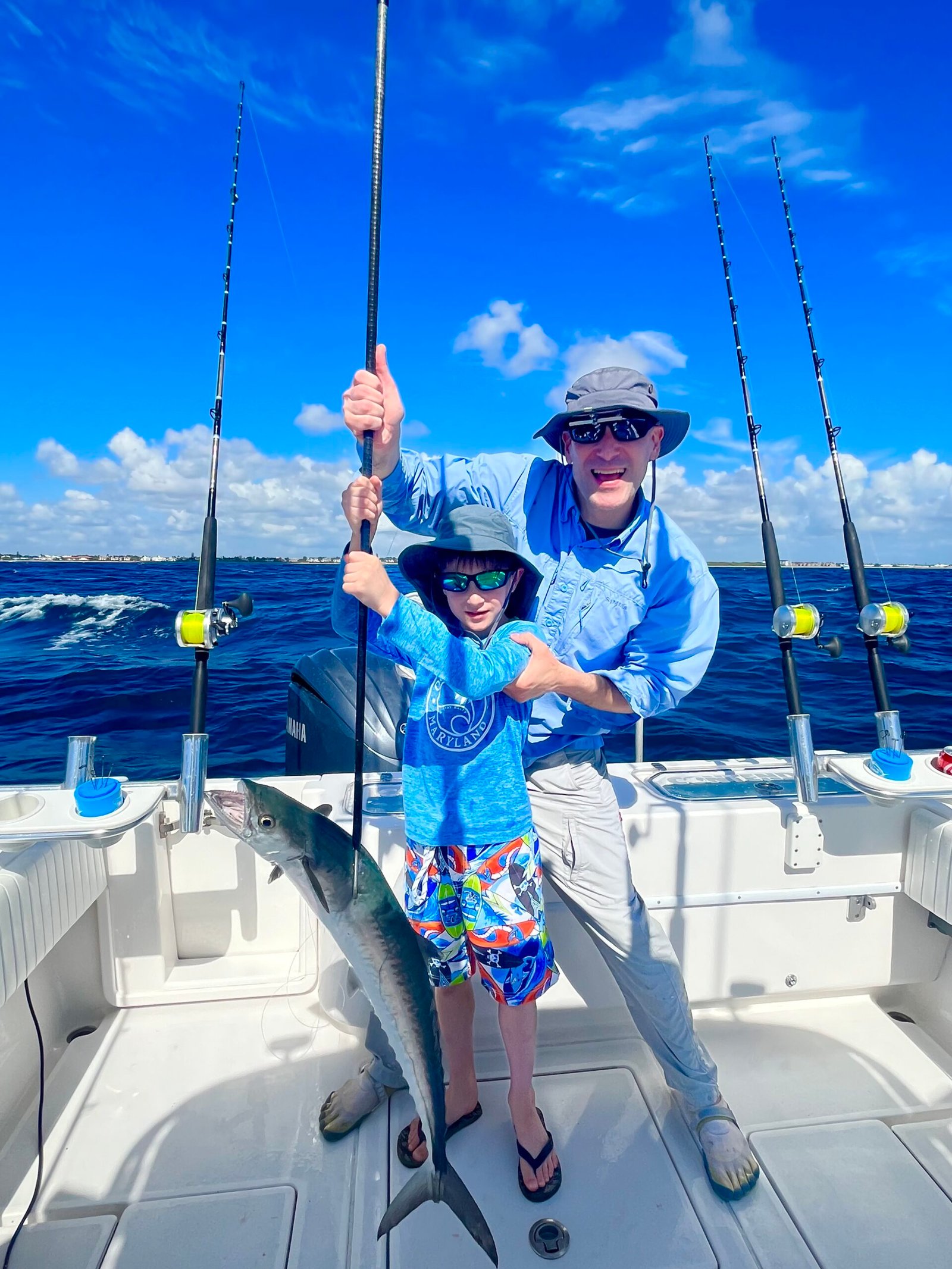 Father son fishing client from GA in Boynton Beach